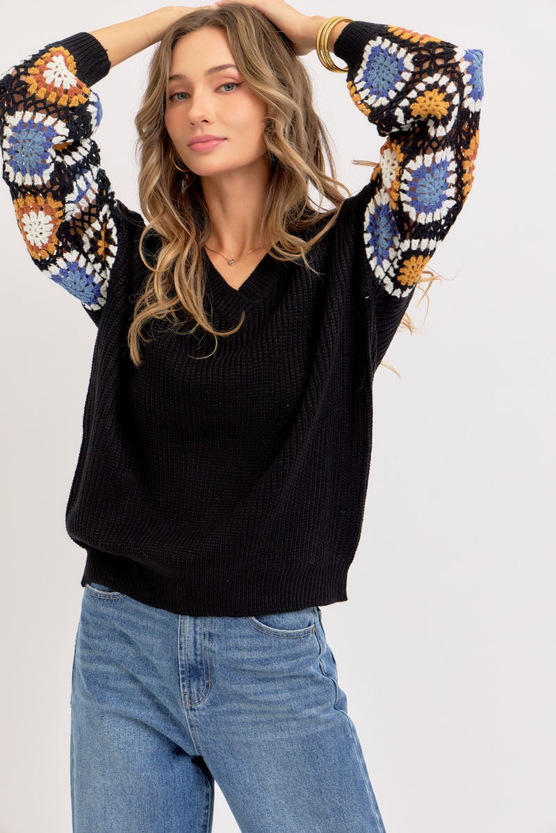 'Crochet All Day' Sweater