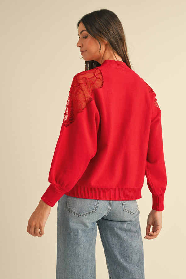 'Radiant in Red' Sweater