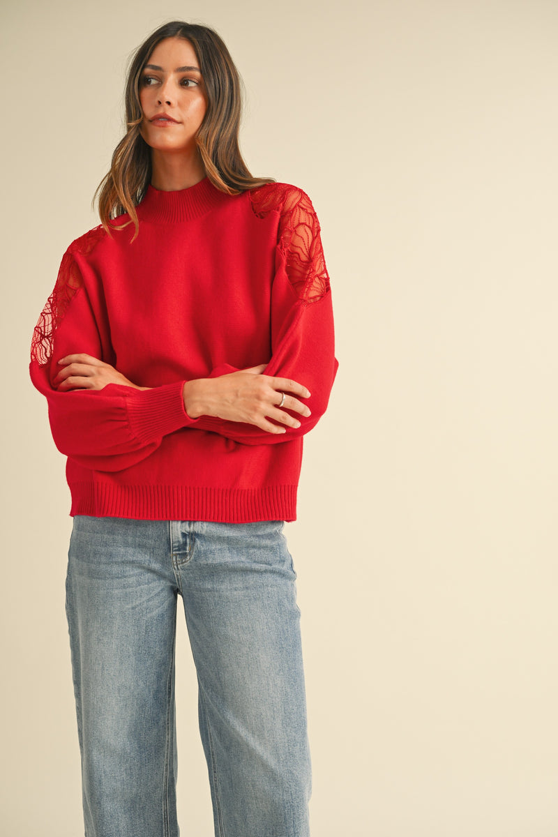 'Radiant in Red' Sweater