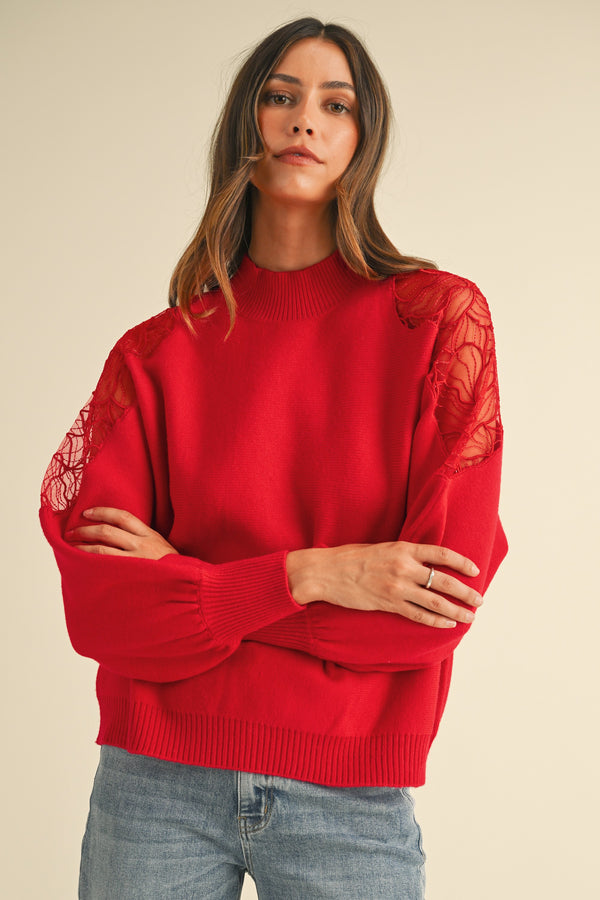 'Radiant in Red' Sweater