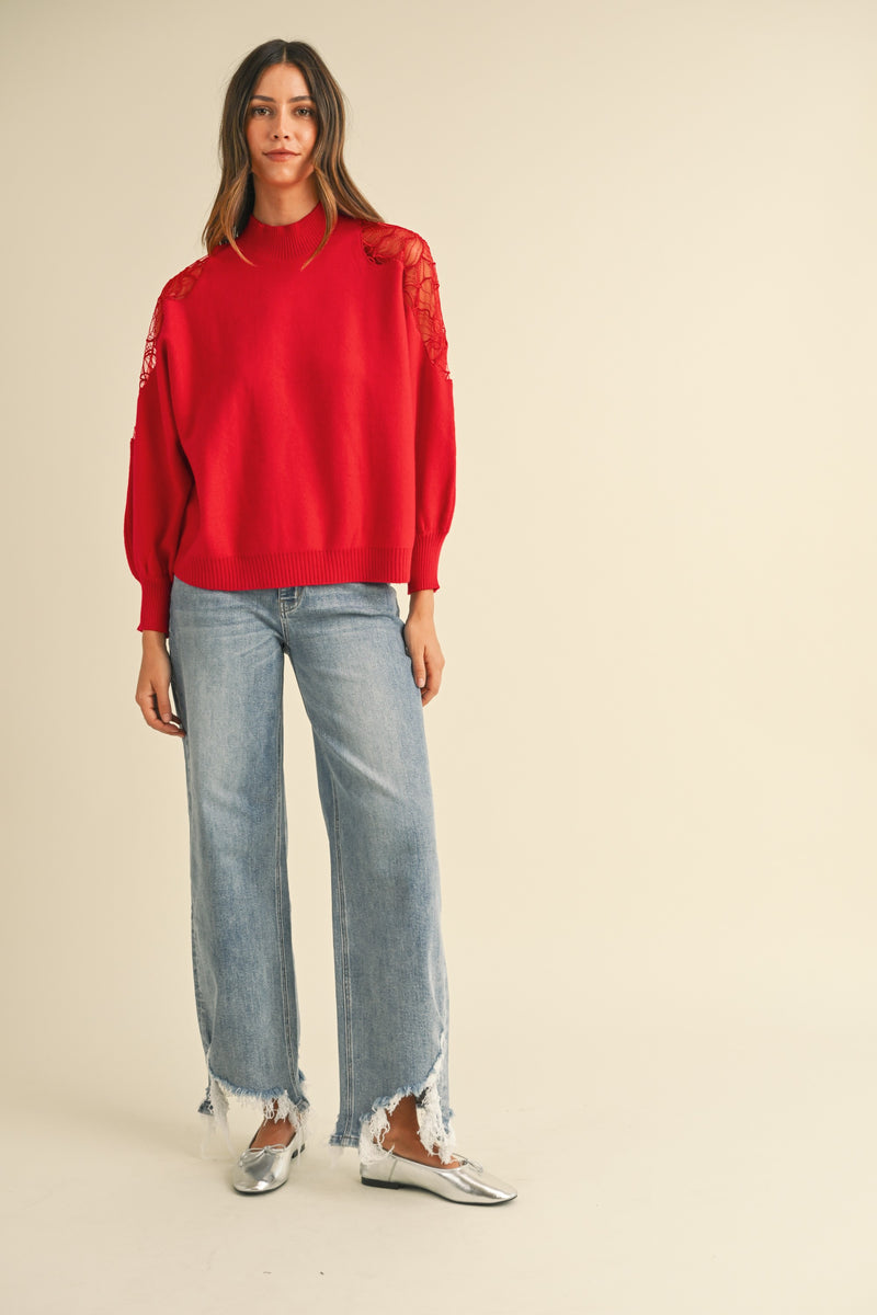 'Radiant in Red' Sweater