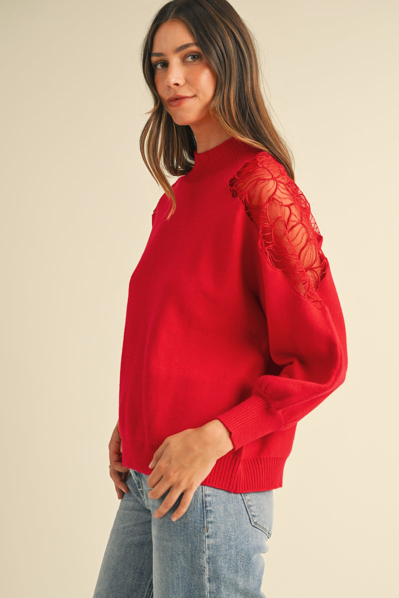 'Radiant in Red' Sweater