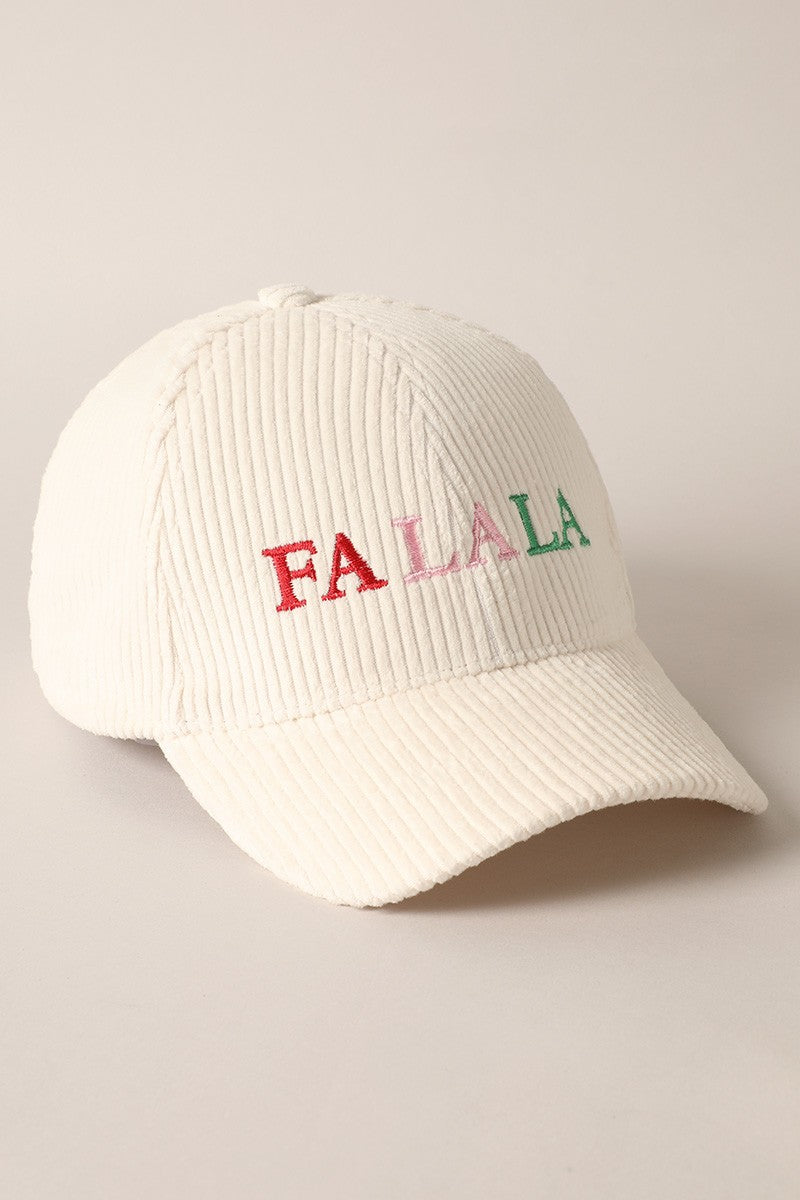 'Fa La La' Embroidered Hat