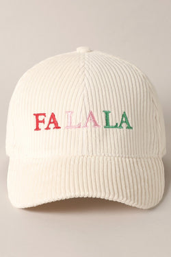 'Fa La La' Embroidered Hat