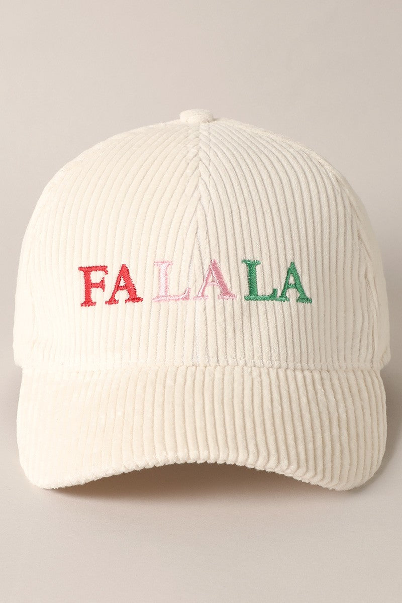 'Fa La La' Embroidered Hat