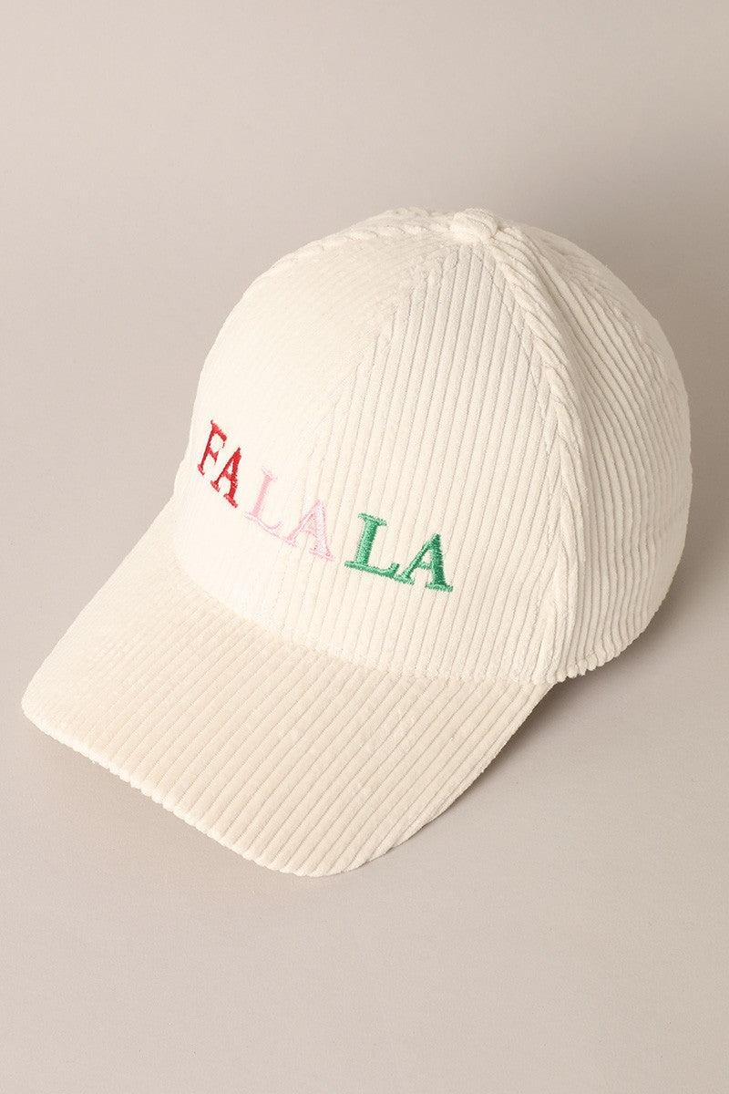 'Fa La La' Embroidered Hat