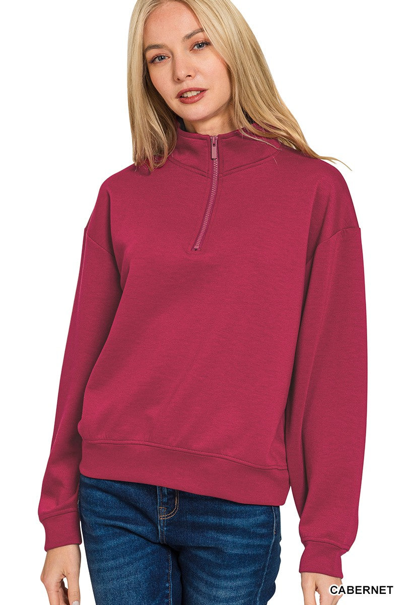 Scuba Half Zip Pullover - Cabernet