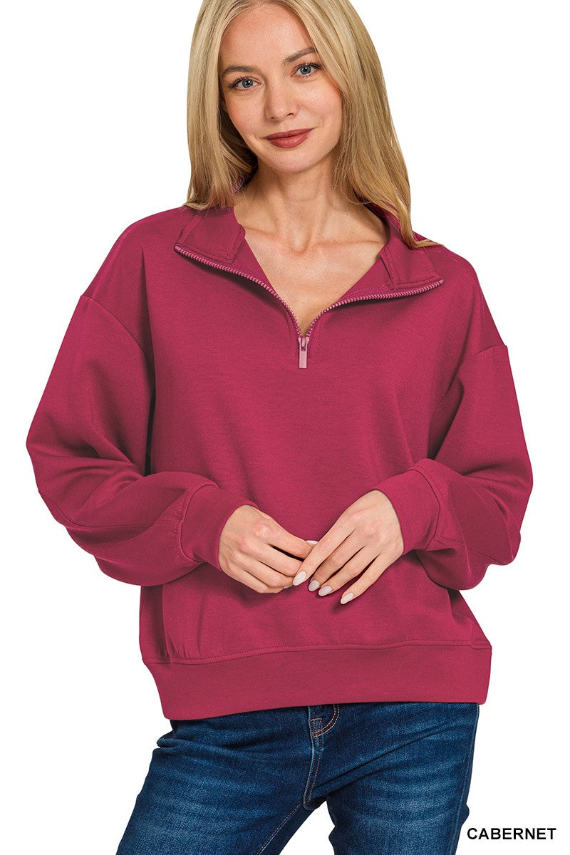 Scuba Half Zip Pullover - Cabernet