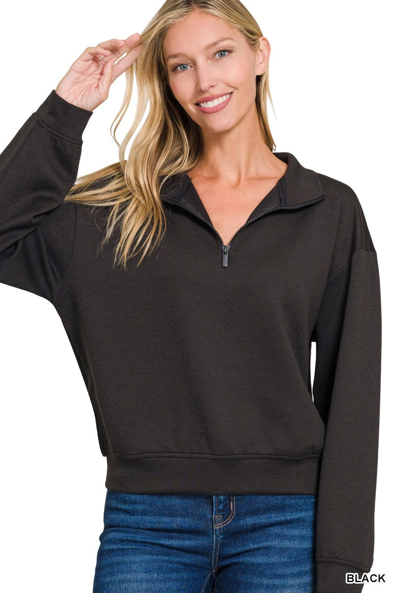 Scuba Half Zip Pullover - Black