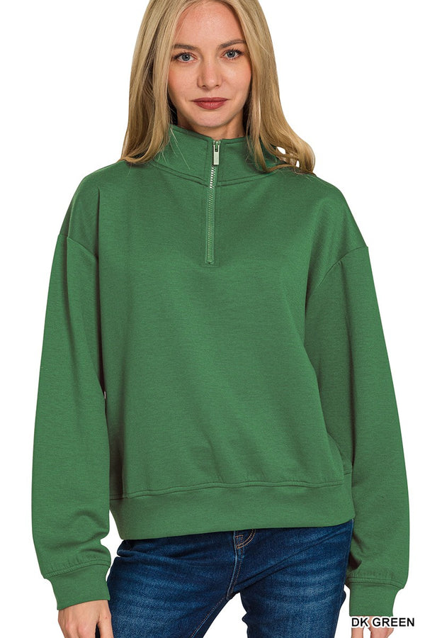 Scuba Half Zip Pullover - Dark Green