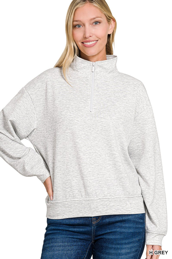 Scuba Half Zip Pullover - Heather Gray