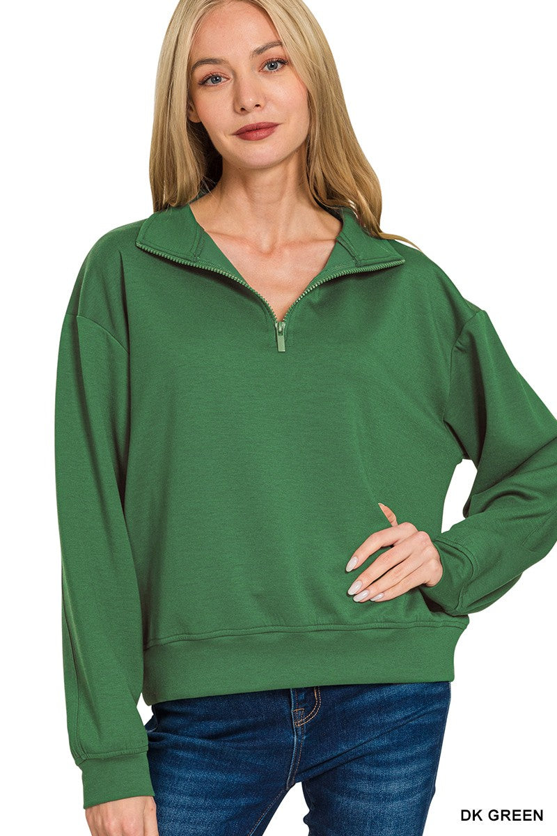 Scuba Half Zip Pullover - Dark Green