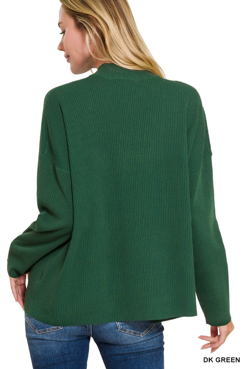 Mock Neck Sweater - Dark Green