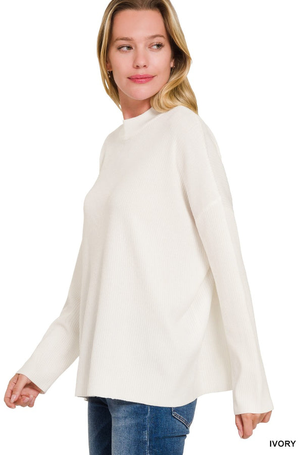 Mock Neck Sweater - Ivory