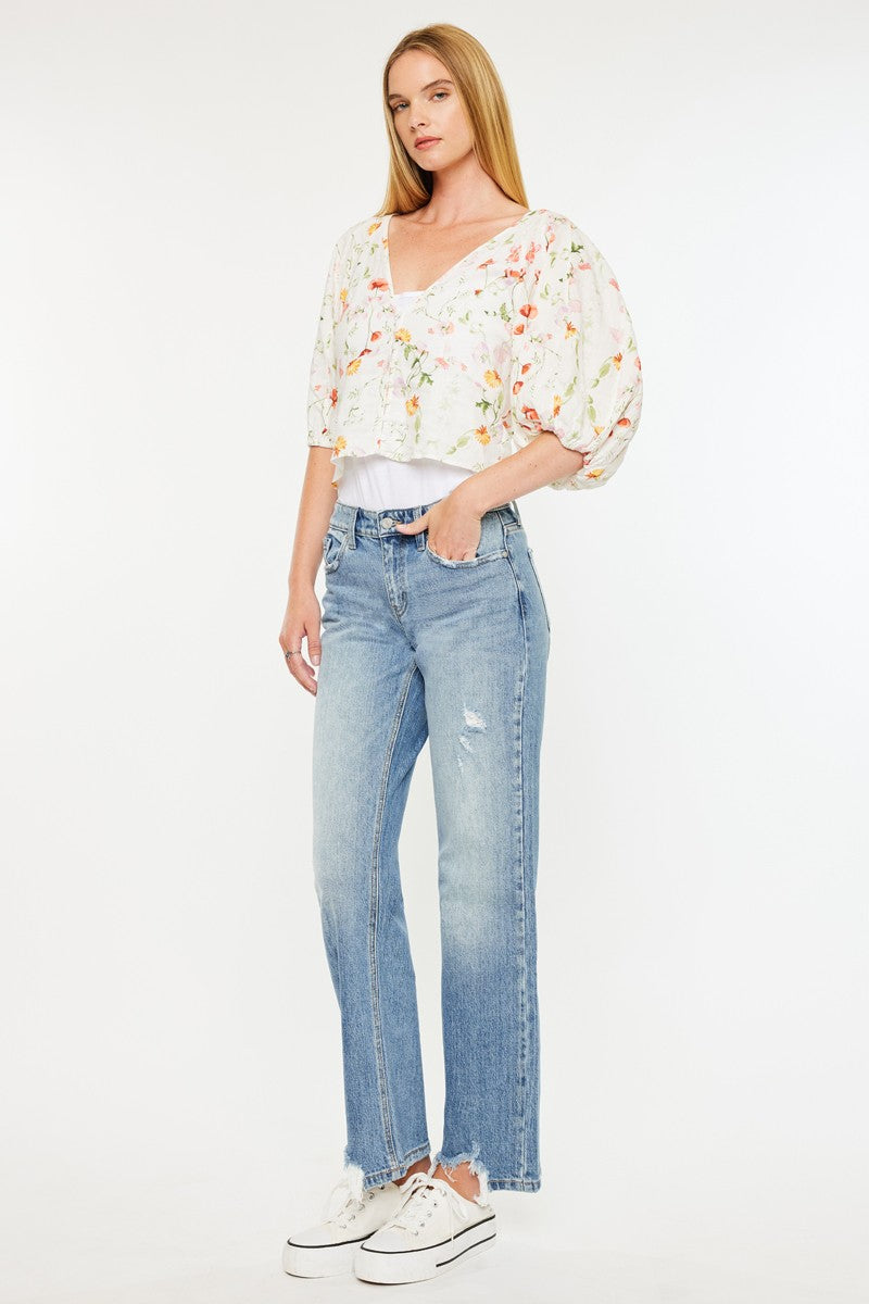 'Common Ground' Mid Rise Straight Leg Jean