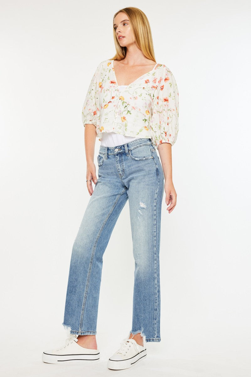 'Common Ground' Mid Rise Straight Leg Jean