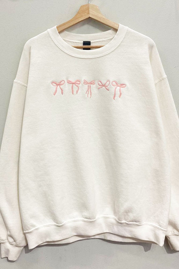 Bow Embroidered Sweatshirt