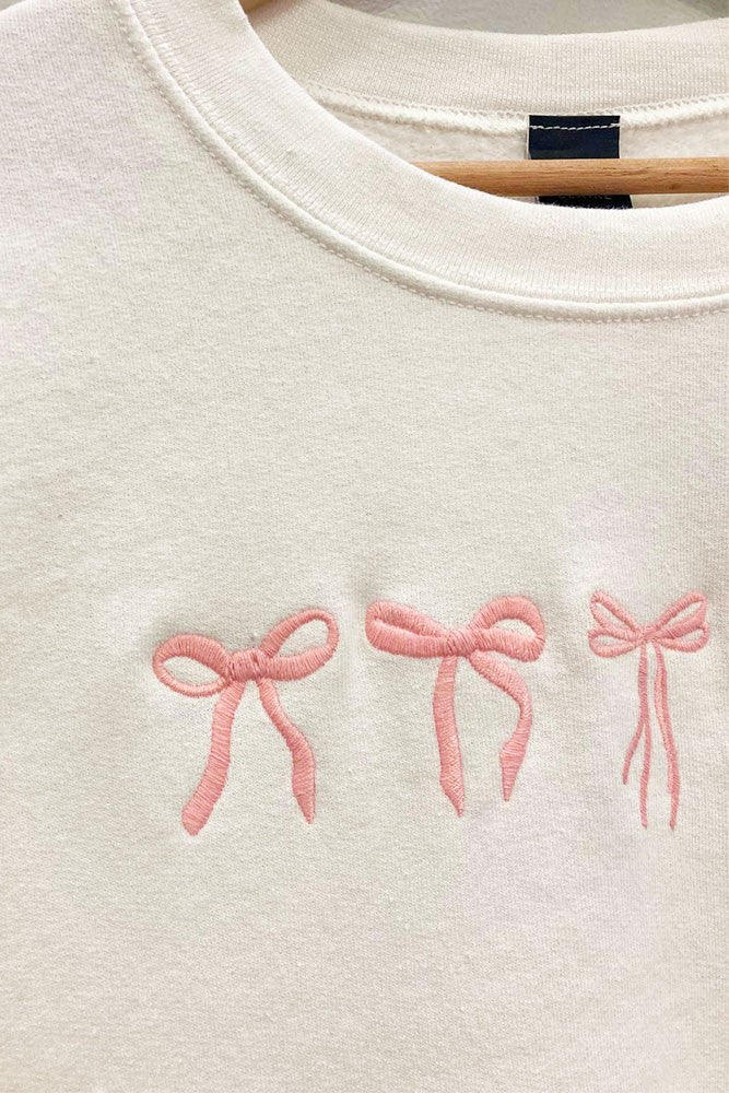 Bow Embroidered Sweatshirt