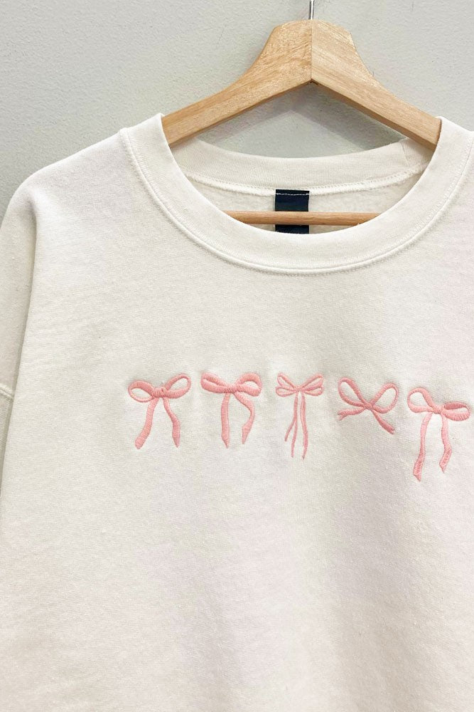 Bow Embroidered Sweatshirt