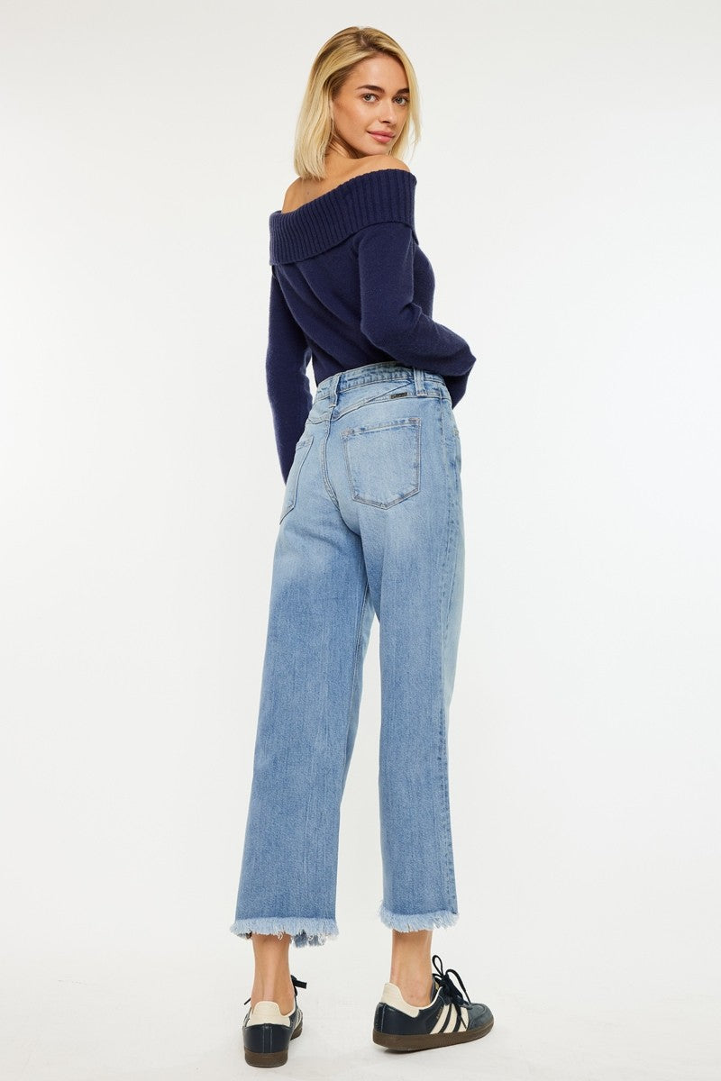 'Make the Cut' High Rise Crop Wide Leg Jean