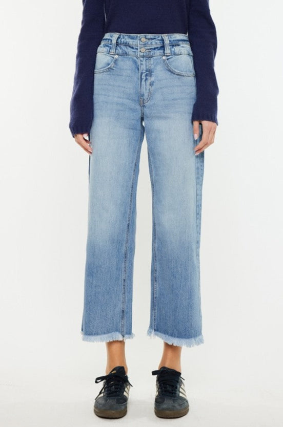 'Make the Cut' High Rise Crop Wide Leg Jean