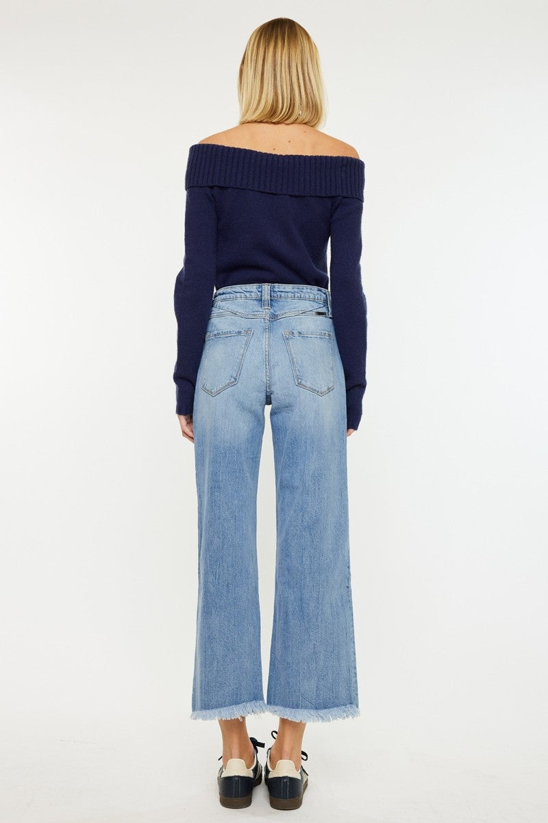 'Make the Cut' High Rise Crop Wide Leg Jean