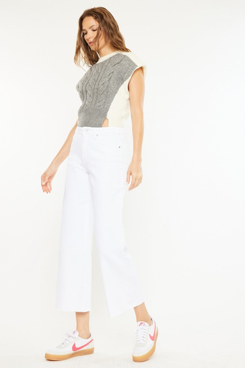 'Rise Up' High Rise Crop Wide Leg Jean