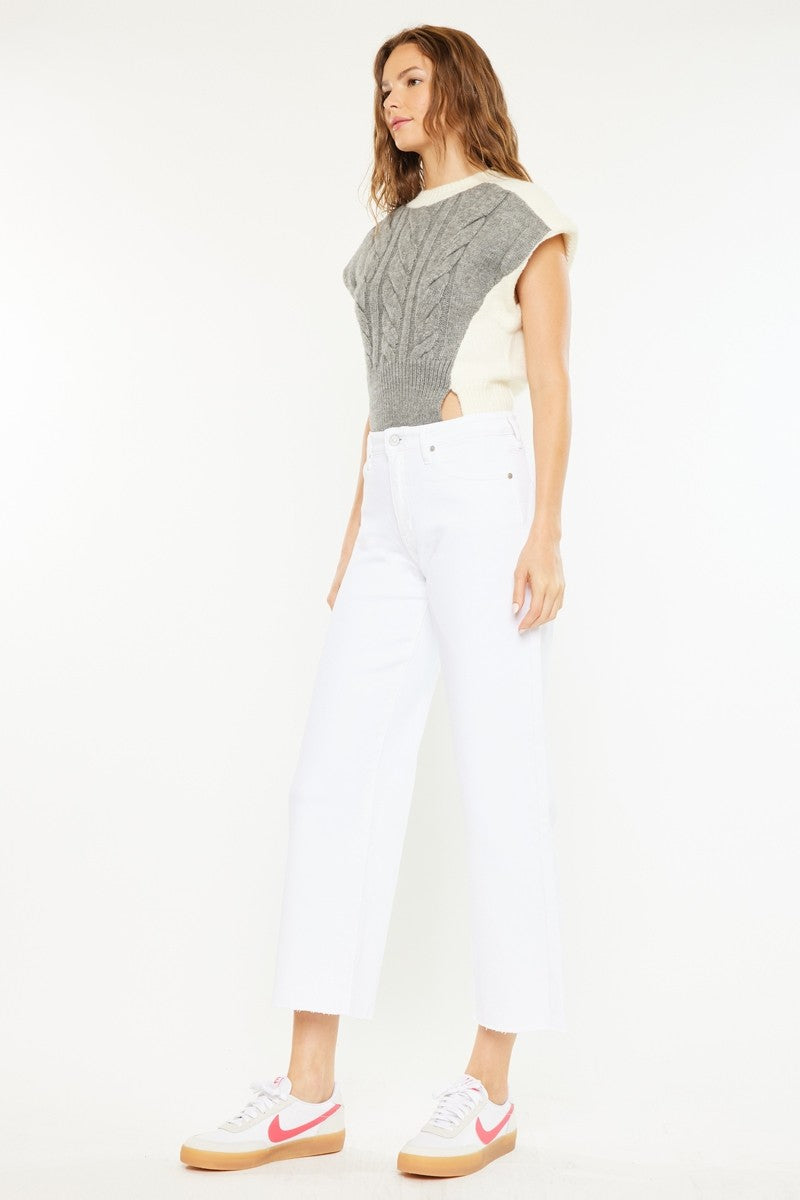 'Rise Up' High Rise Crop Wide Leg Jean