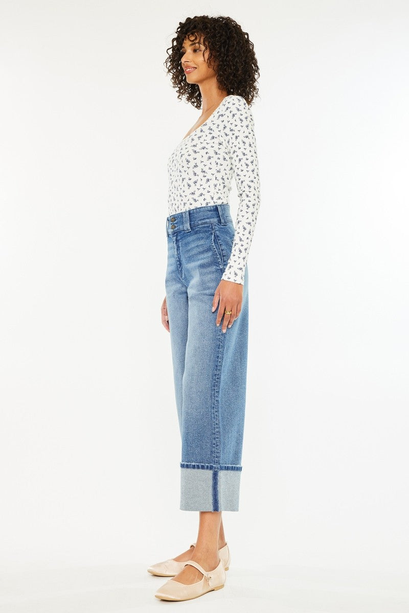 90's Cropped Wide Leg Jean