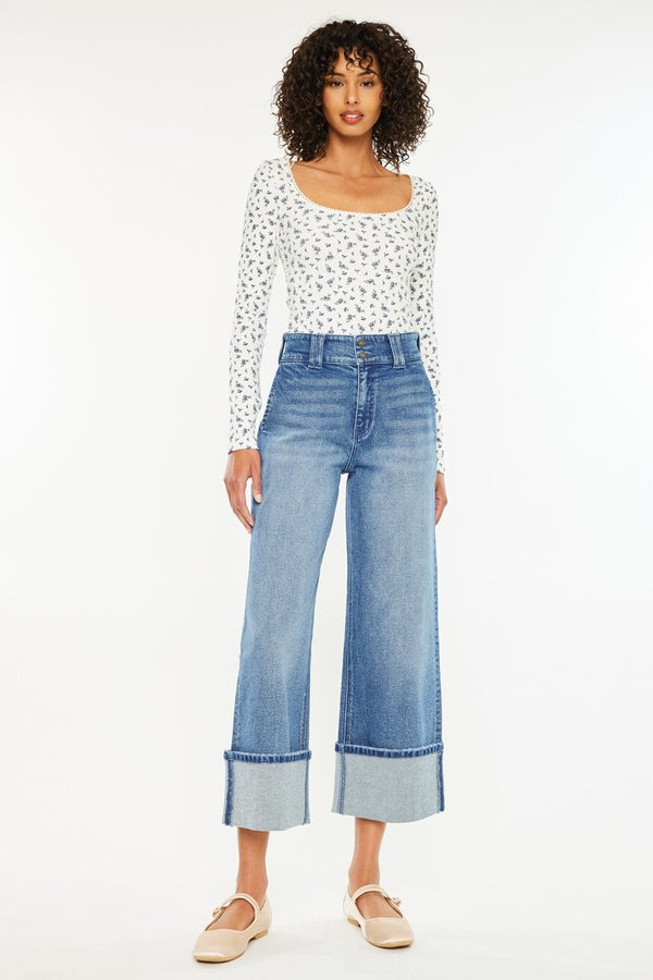 90's Cropped Wide Leg Jean