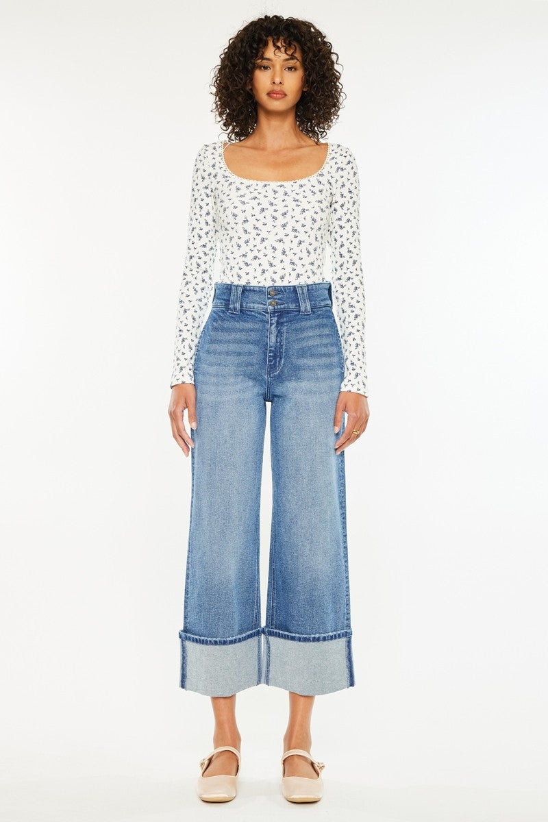 90's Cropped Wide Leg Jean