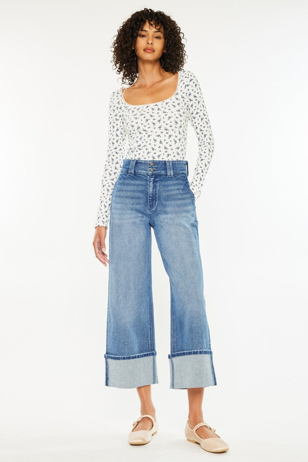 90's Cropped Wide Leg Jean