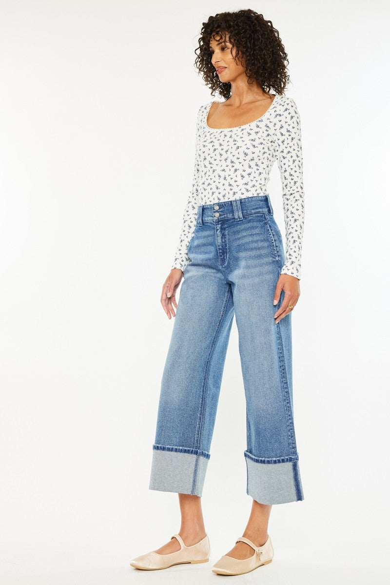 90's Cropped Wide Leg Jean