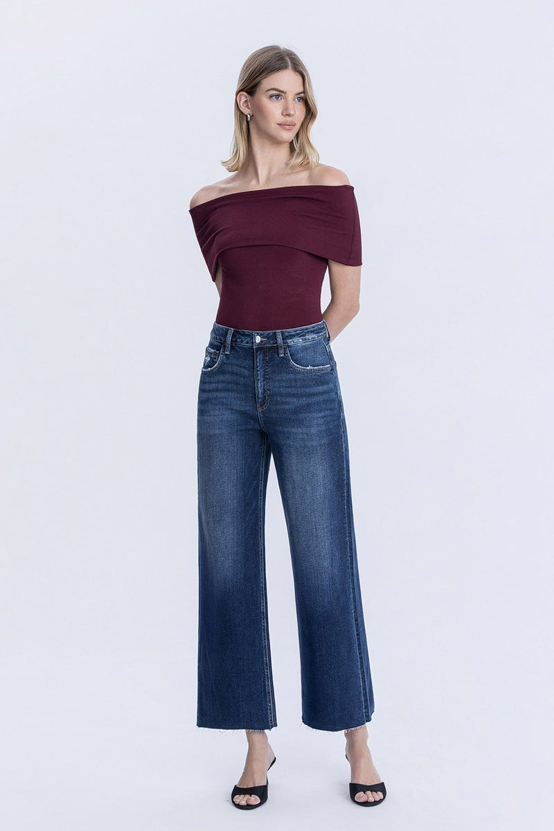 Tummy Control High Rise Wide Leg Jeans | Vervet