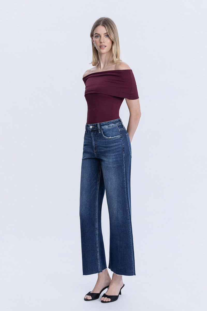 Tummy Control High Rise Wide Leg Jeans | Vervet