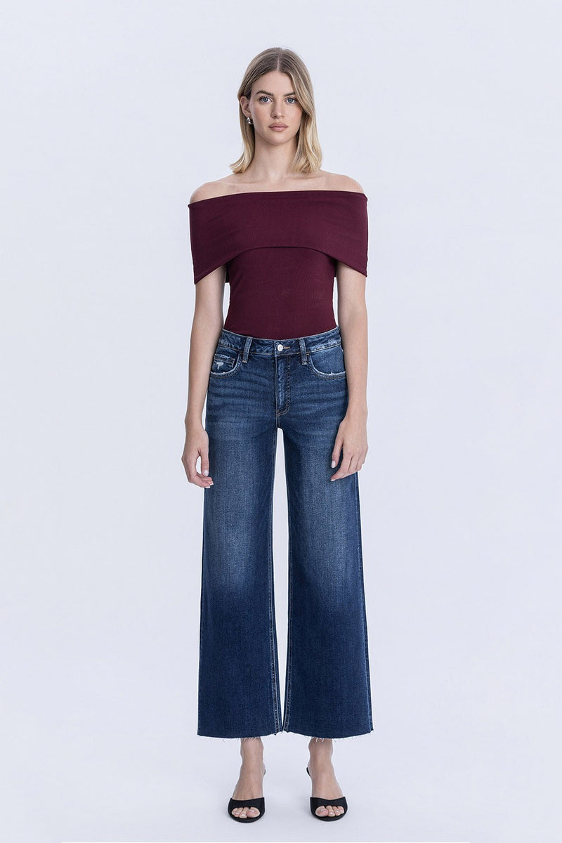 Tummy Control High Rise Wide Leg Jeans | Vervet