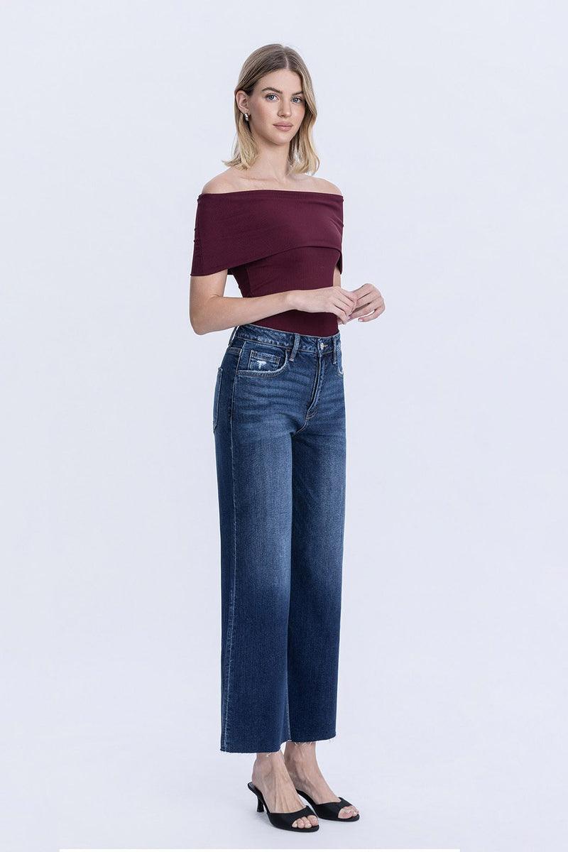 Tummy Control High Rise Wide Leg Jeans | Vervet