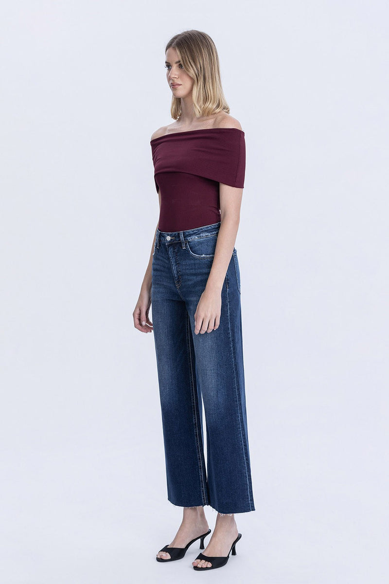 Tummy Control High Rise Wide Leg Jeans | Vervet