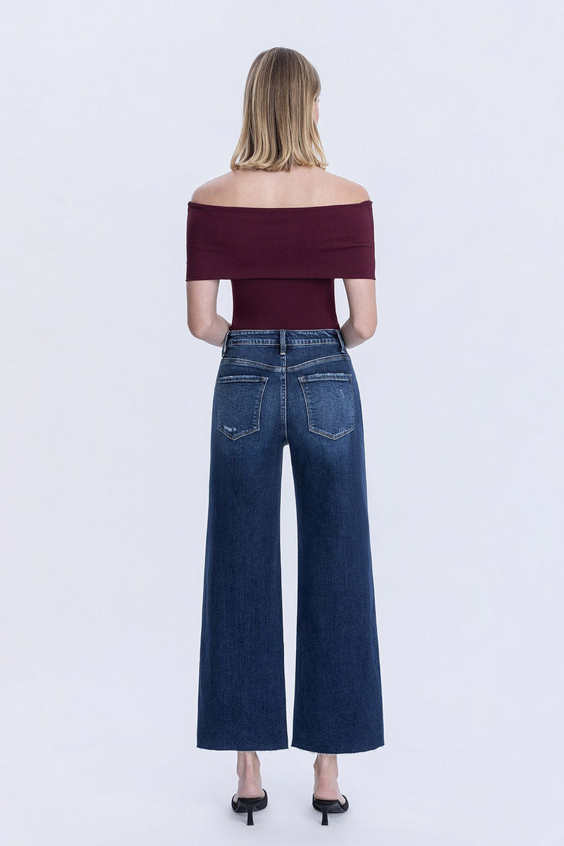 Tummy Control High Rise Wide Leg Jeans | Vervet