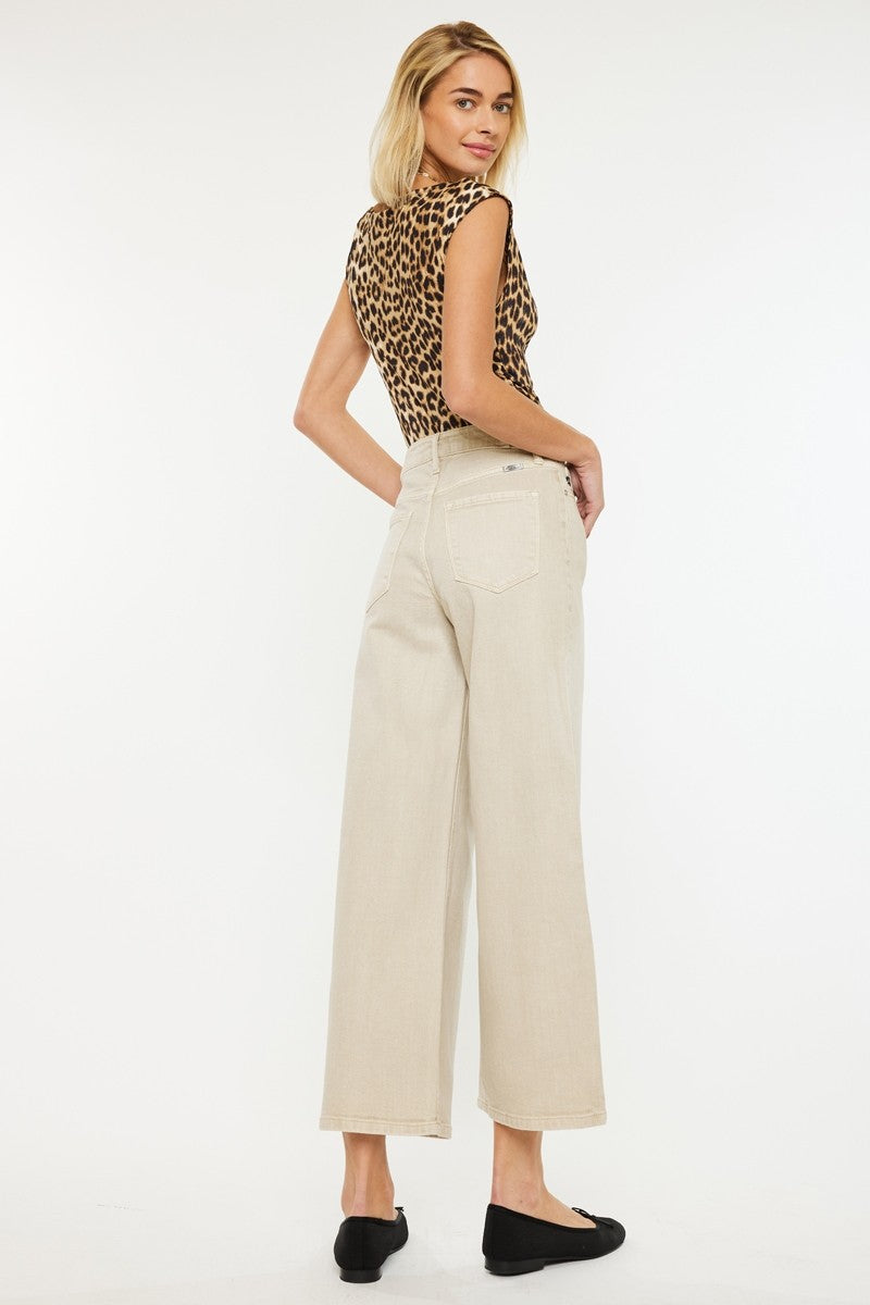 'Wanting More' High Rise Cropped Wide Leg Jean