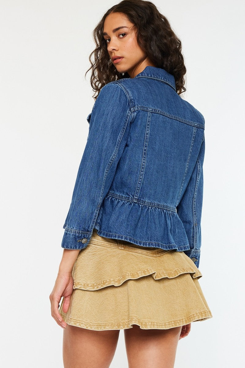 'Better Days' Peplum Denim Jacket