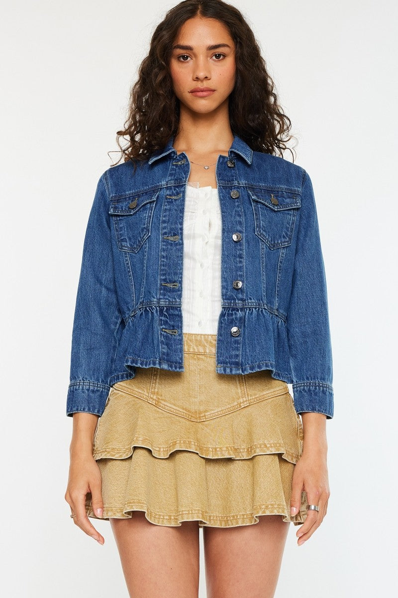 'Better Days' Peplum Denim Jacket
