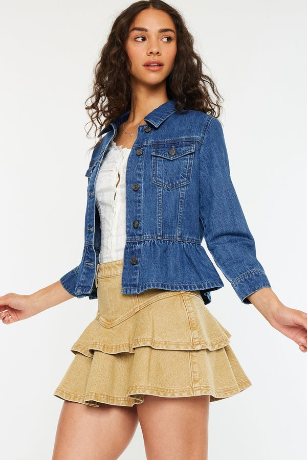 'Better Days' Peplum Denim Jacket