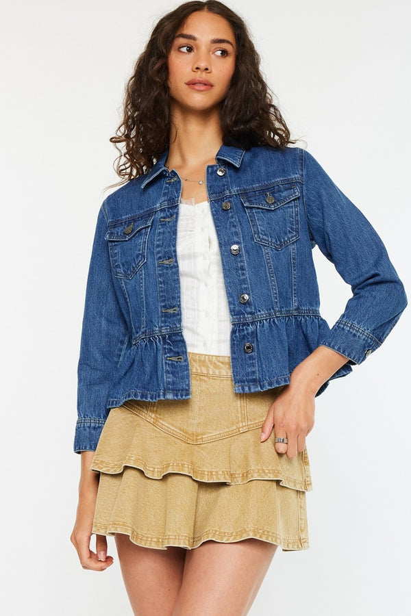 'Better Days' Peplum Denim Jacket