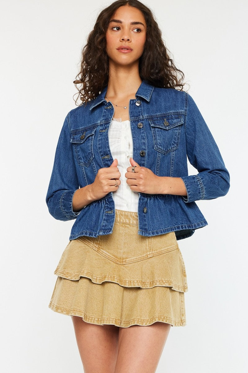 'Better Days' Peplum Denim Jacket