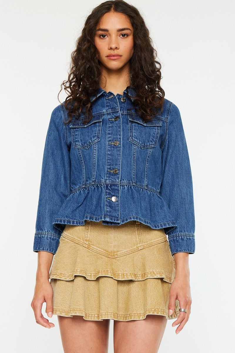 'Better Days' Peplum Denim Jacket