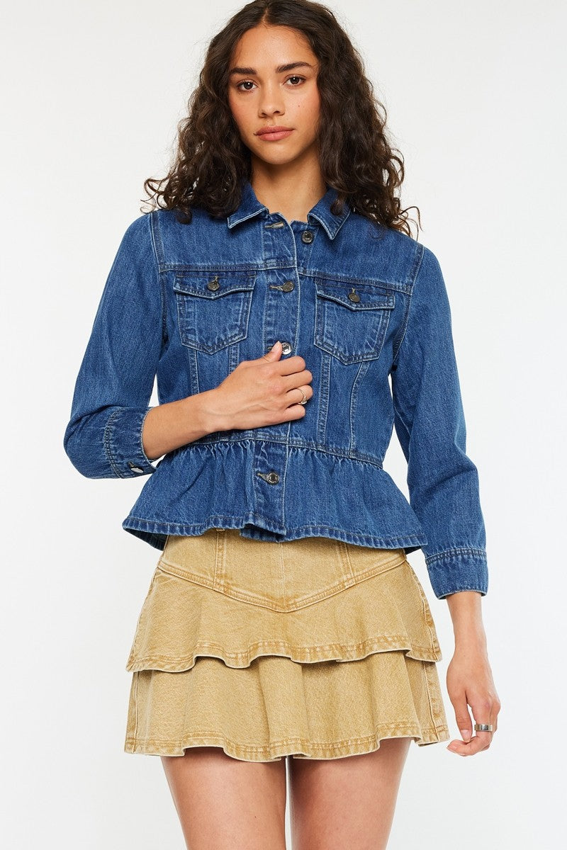 'Better Days' Peplum Denim Jacket