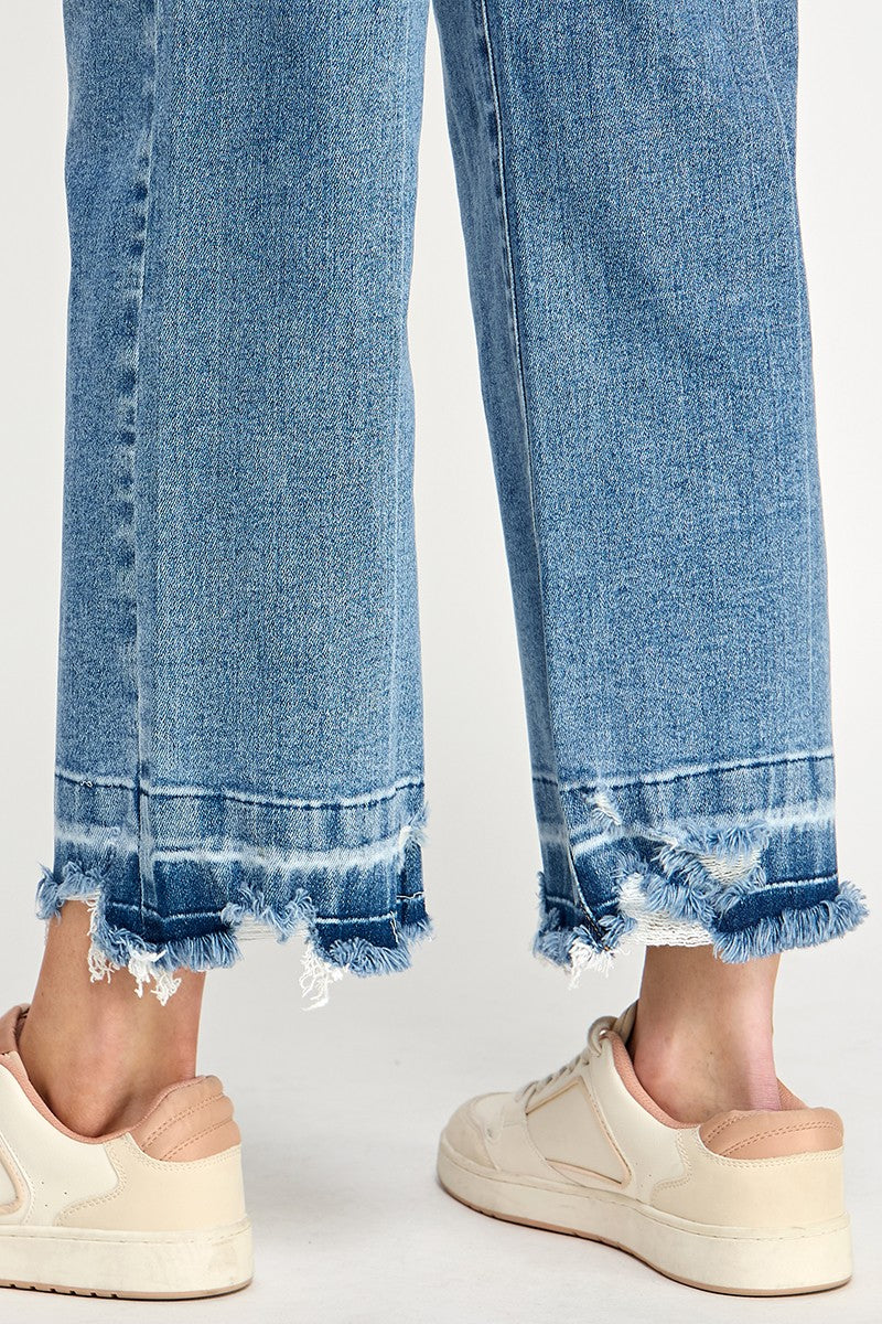 Tummy Control High Rise Crop Wide Leg Jean