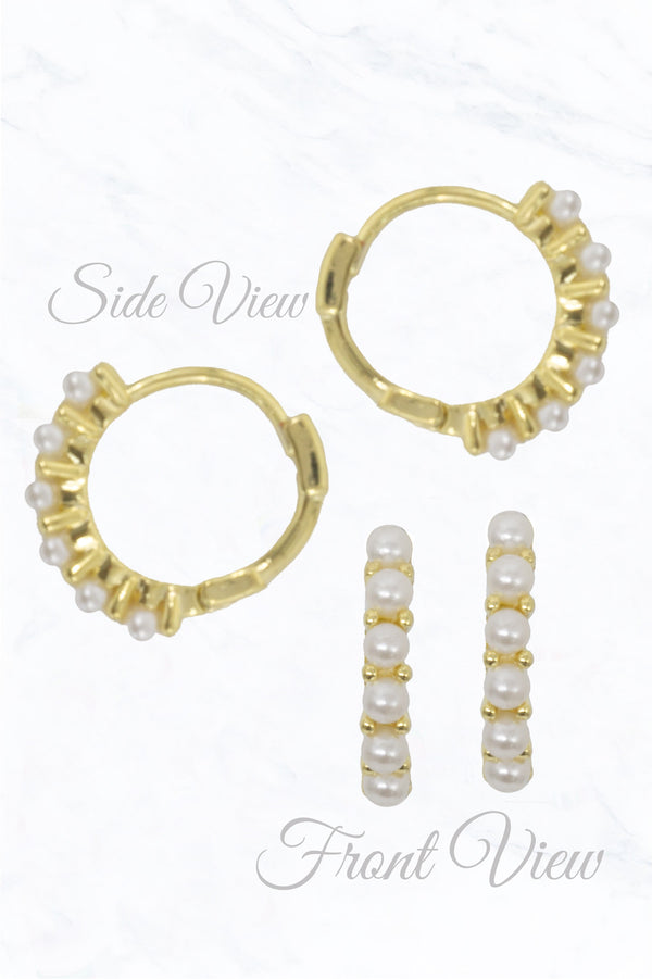 Pearl Accent Hoop Earrings
