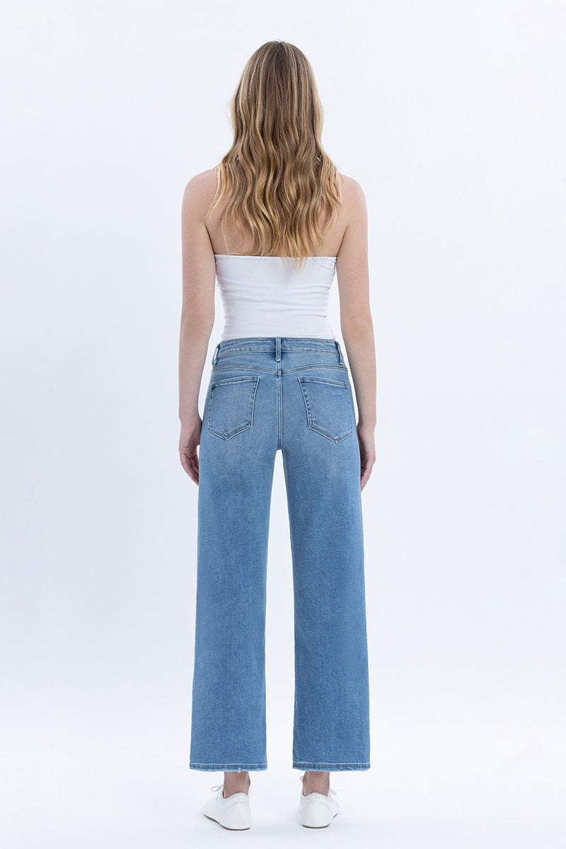 Tummy Control High Rise Crop Wide Leg Jeans | Vervet